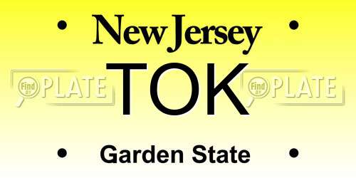 TOK New Jersey License Plate
