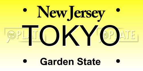 TOKYO New Jersey License Plate