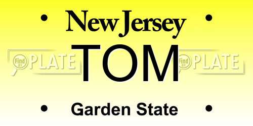TOM New Jersey License Plate