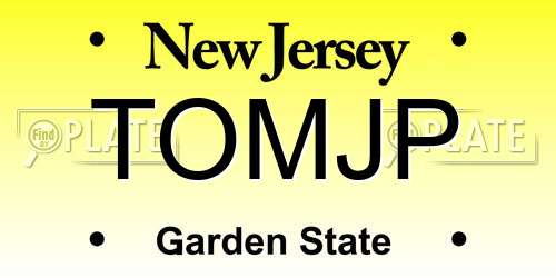 TOMJP New Jersey License Plate