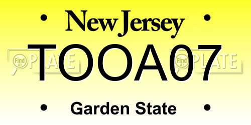 TOOA07 New Jersey License Plate