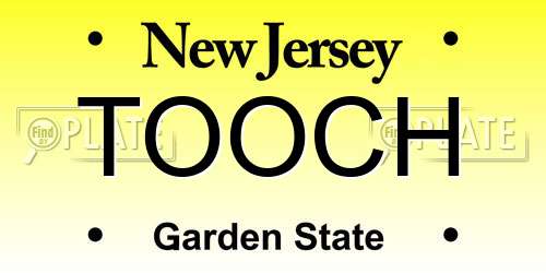 TOOCH New Jersey License Plate