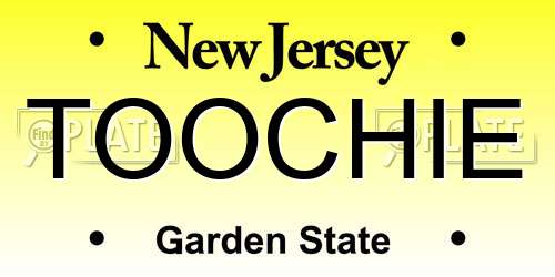 TOOCHIE New Jersey License Plate
