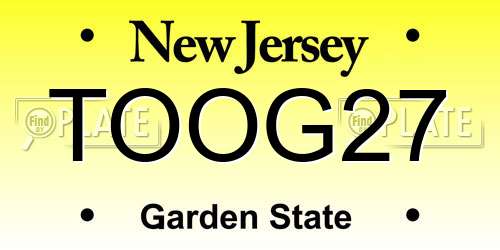 TOOG27 New Jersey License Plate