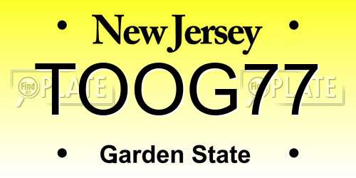 TOOG77 New Jersey License Plate
