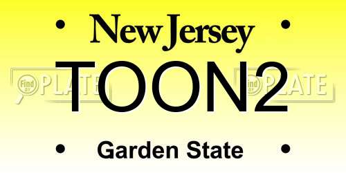 TOON2 New Jersey License Plate
