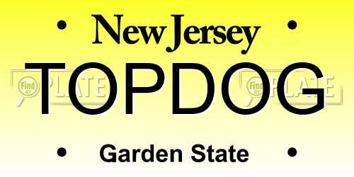 TOPDOG New Jersey License Plate