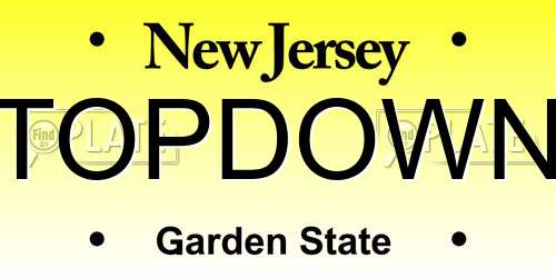 TOPDOWN New Jersey License Plate