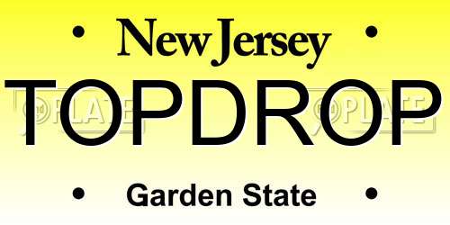 TOPDROP New Jersey License Plate
