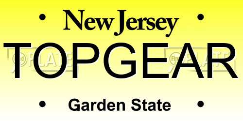 TOPGEAR New Jersey License Plate