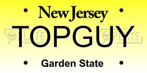 TOPGUY New Jersey License Plate
