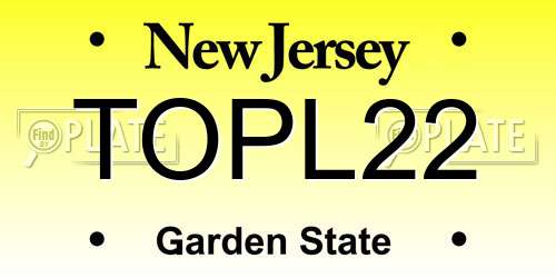 TOPL22 New Jersey License Plate