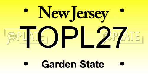 TOPL27 New Jersey License Plate