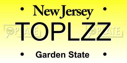 TOPLZZ New Jersey License Plate