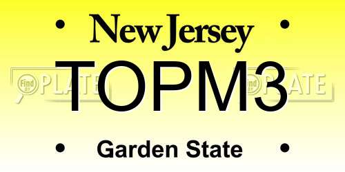 TOPM3 New Jersey License Plate