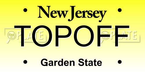 TOPOFF New Jersey License Plate