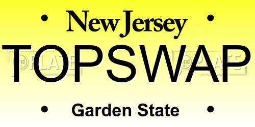 TOPSWAP New Jersey License Plate