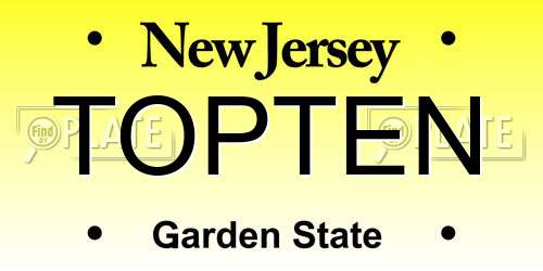 TOPTEN New Jersey License Plate