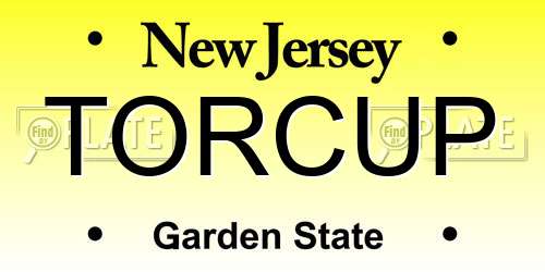 TORCUP New Jersey License Plate