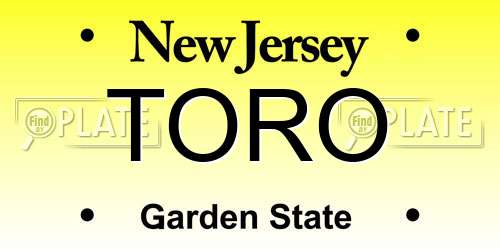 TORO New Jersey License Plate