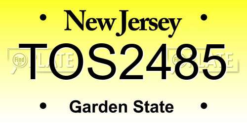 TOS2485 New Jersey License Plate