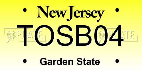 TOSB04 New Jersey License Plate
