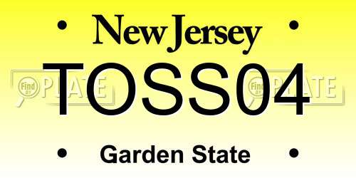 TOSS04 New Jersey License Plate