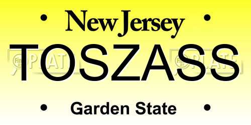 TOSZASS New Jersey License Plate
