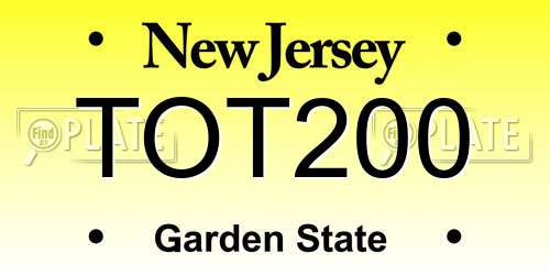 TOT200 New Jersey License Plate