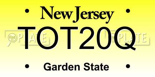 TOT20Q New Jersey License Plate