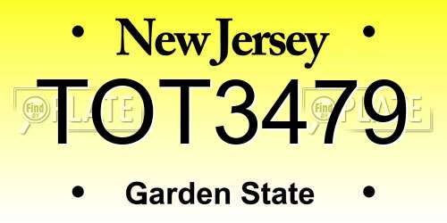 TOT3479 New Jersey License Plate