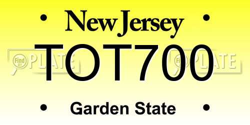 TOT700 New Jersey License Plate