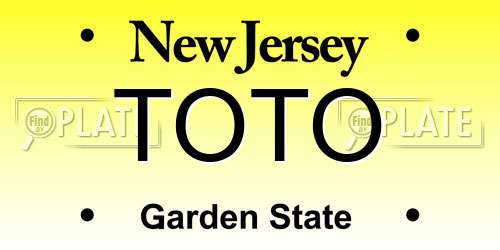 TOTO New Jersey License Plate