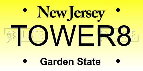 TOWER8 New Jersey License Plate