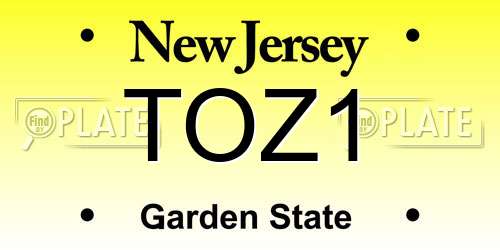 TOZ1 New Jersey License Plate