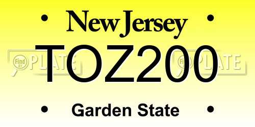 TOZ200 New Jersey License Plate