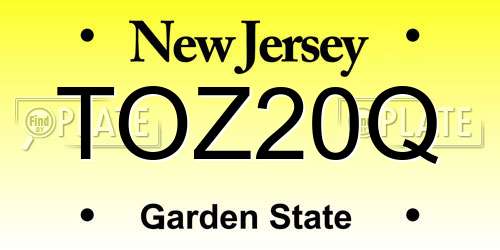 TOZ20Q New Jersey License Plate