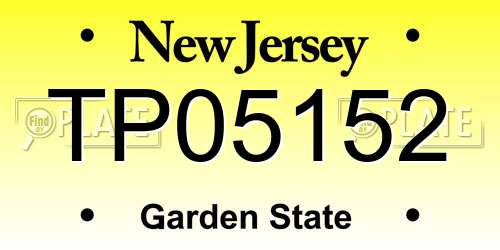 TP05152 New Jersey License Plate