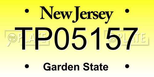 TP05157 New Jersey License Plate