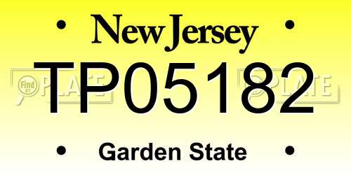 TP05182 New Jersey License Plate
