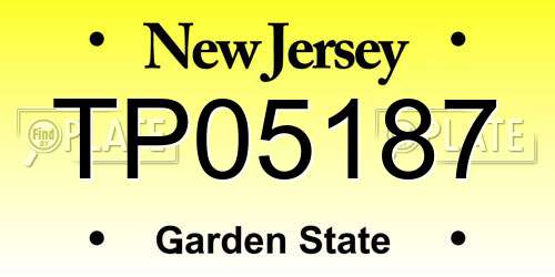 TP05187 New Jersey License Plate