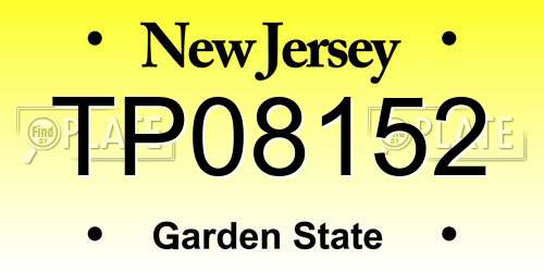 TP08152 New Jersey License Plate
