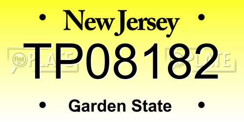 TP08182 New Jersey License Plate