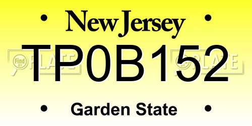 TP0B152 New Jersey License Plate