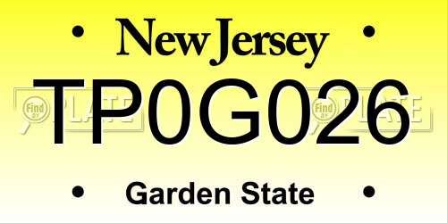 TP0G026 New Jersey License Plate