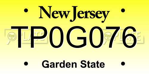 TP0G076 New Jersey License Plate