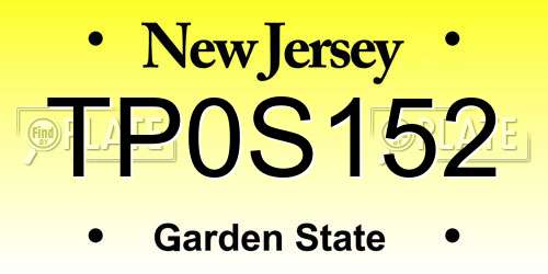 TP0S152 New Jersey License Plate