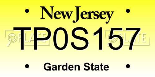 TP0S157 New Jersey License Plate