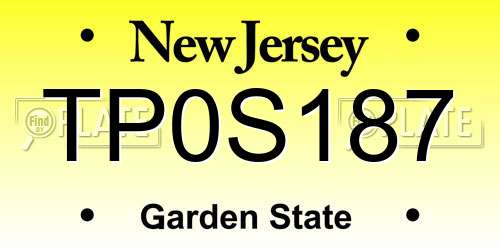 TP0S187 New Jersey License Plate