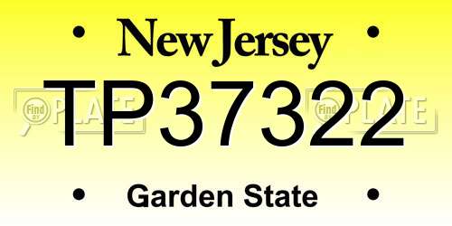 TP37322 New Jersey License Plate
